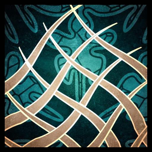 Icon depicting a net with oceanic colours