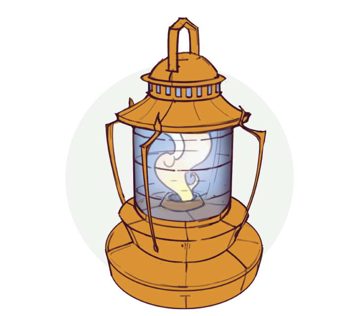 Illustration of Molan's seaworthy lantern.