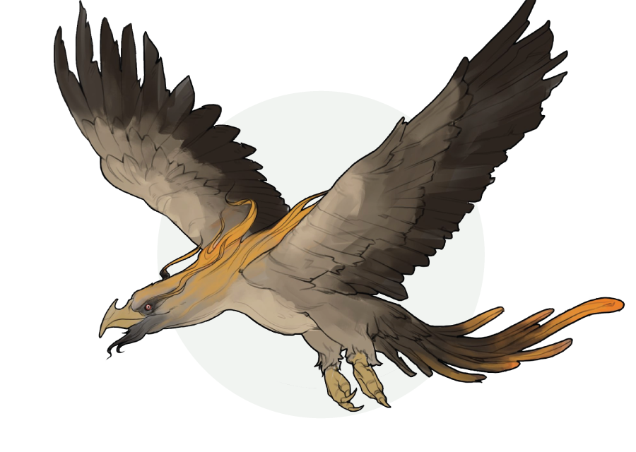 Illustration of Sovyr, Jaiyana's vulture companion.