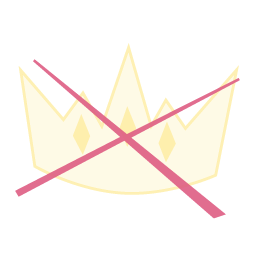 crossed out crown